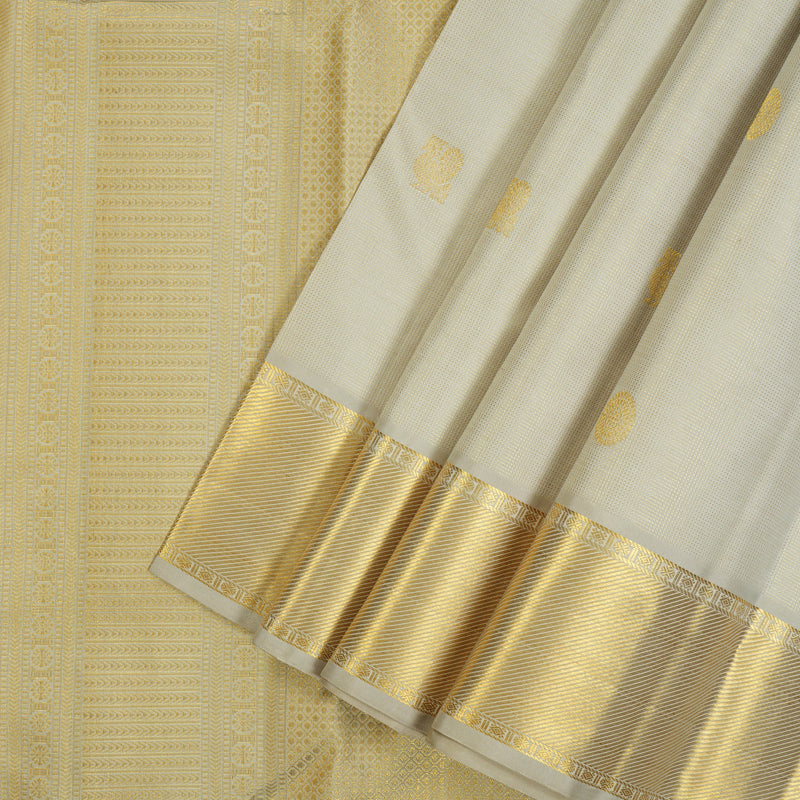 Hayagrivas Handloom Beige Kanjivaram Silk Saree KSBE96A15-1