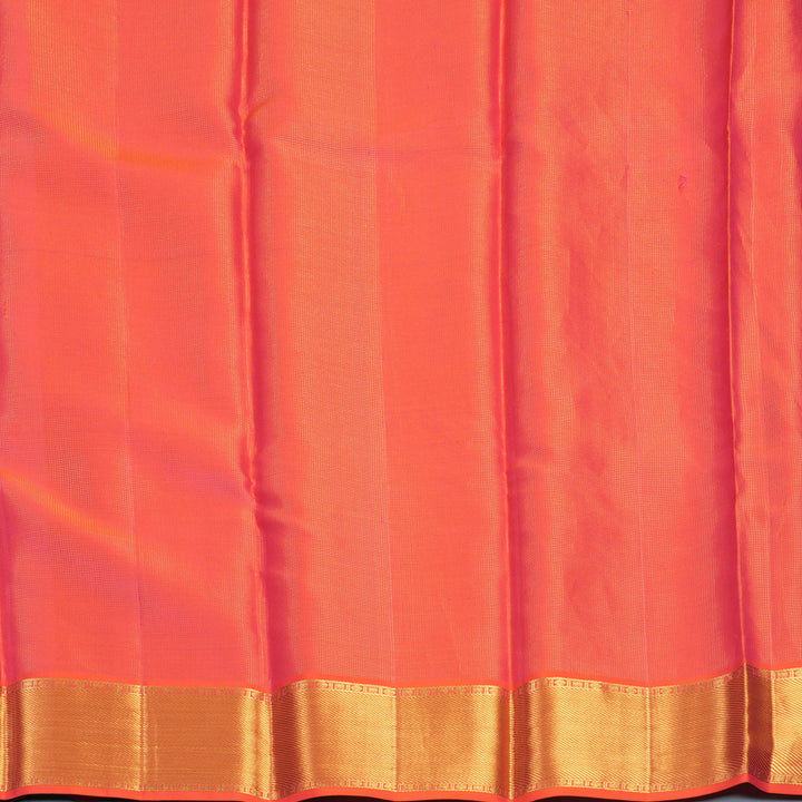 Hayagrivas Handloom Purple Kanjivaram Silk Saree with Orangish-Pink Border KSBE96A15-2