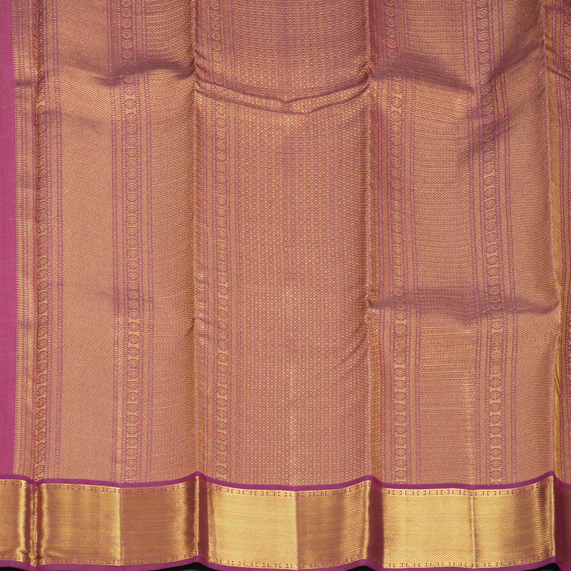 Hayagrivas Handloom Purple Kanjivaram Silk Saree with Orangish-Pink Border KSBE96A15-2