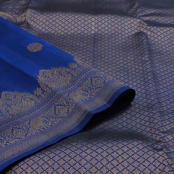 Hayagrivas Handloom Royal Blue Kanjivaram Silk Saree KSBE96A16-13