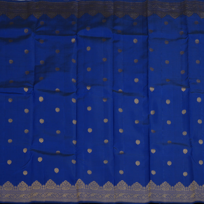 Hayagrivas Handloom Royal Blue Kanjivaram Silk Saree KSBE96A16-13