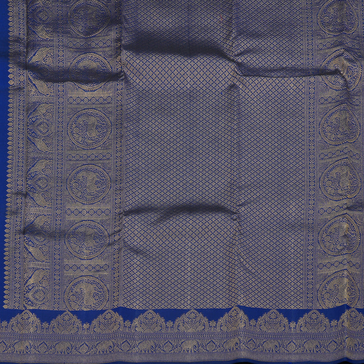 Hayagrivas Handloom Royal Blue Kanjivaram Silk Saree KSBE96A16-13