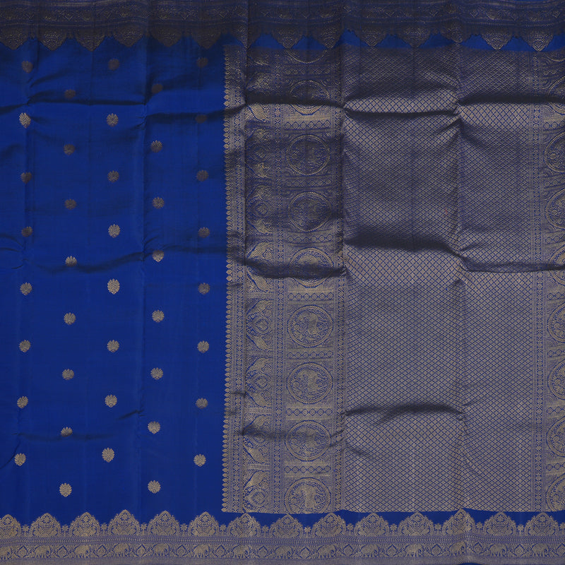 Hayagrivas Handloom Royal Blue Kanjivaram Silk Saree KSBE96A16-13
