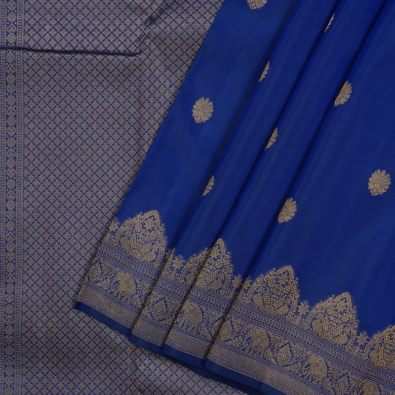 Hayagrivas Handloom Royal Blue Kanjivaram Silk Saree KSBE96A16-13
