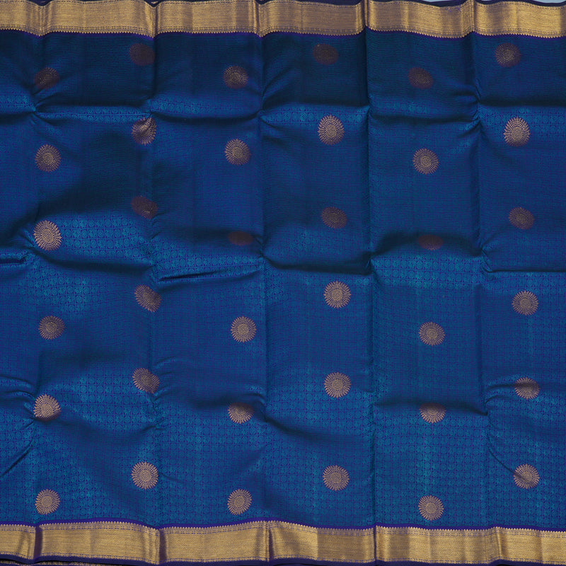 Hayagrivas Handloom Purplish-Blue Kanjivaram Silk Saree KSBE96A4-6