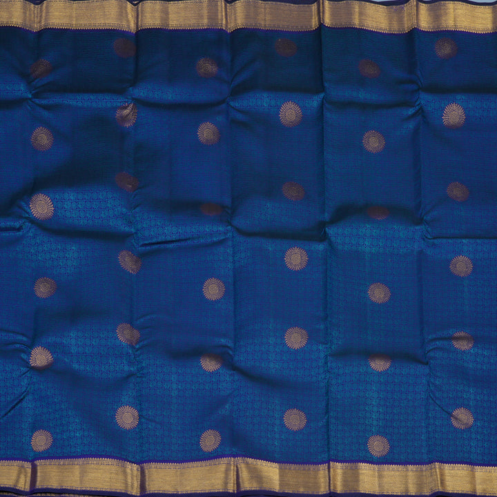 Hayagrivas Handloom Purplish-Blue Kanjivaram Silk Saree KSBE96A4-6