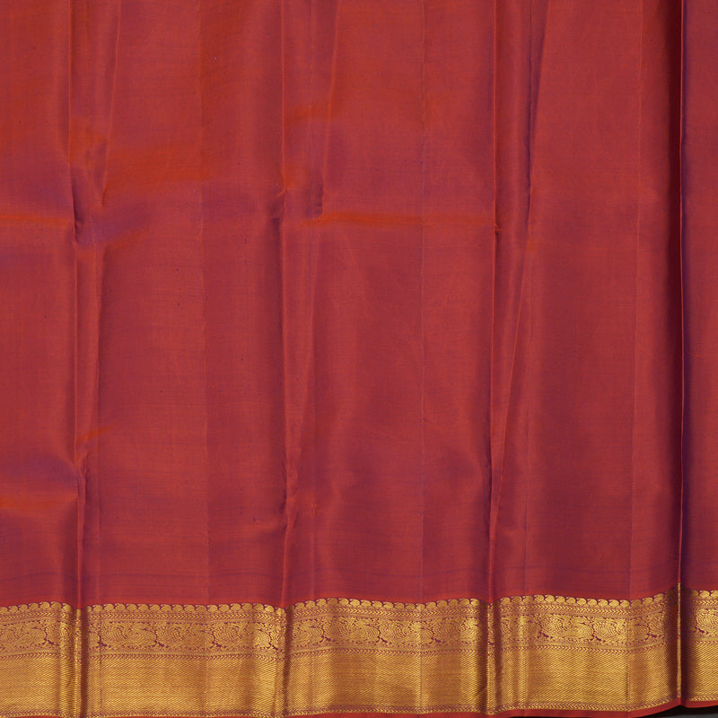 Hayagrivas Handloom Purple Kanjivaram Silk Saree with Rust Orange Border KSBE96A6-1