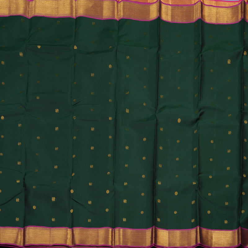Hayagrivas Handloom Karum Pachai Kanjivaram Silk Saree with Purple Border KSBE96A8-4