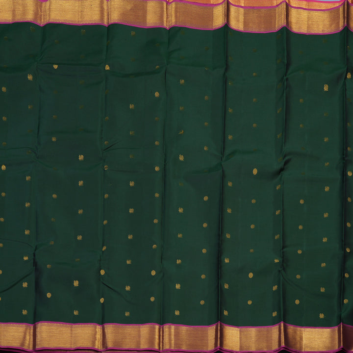 Hayagrivas Handloom Karum Pachai Kanjivaram Silk Saree with Purple Border KSBE96A8-4