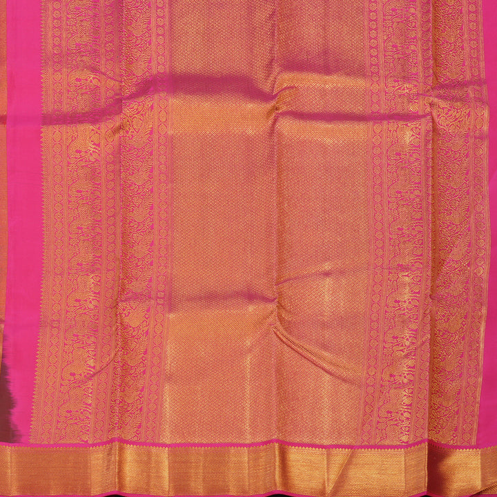 Hayagrivas Handloom Karum Pachai Kanjivaram Silk Saree with Purple Border KSBE96A8-4