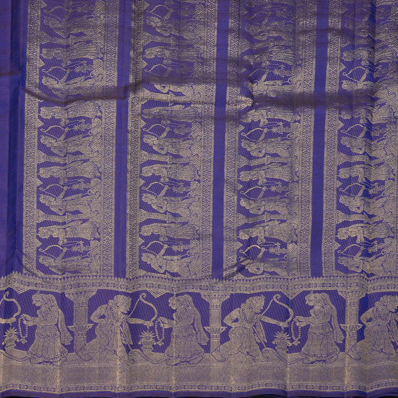 Hayagrivas Handloom MS Blue Kanjivaram Silk Saree KSBF1015I1-1