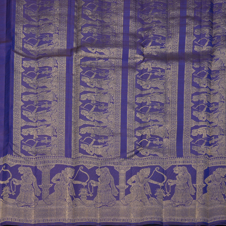 Hayagrivas Handloom MS Blue Kanjivaram Silk Saree KSBF1015I1-1