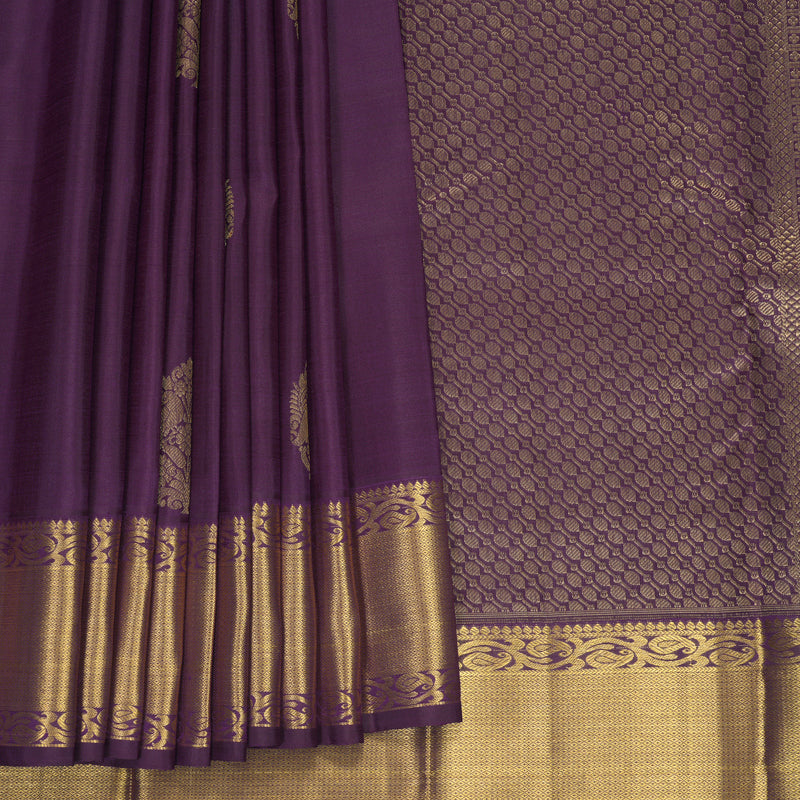 Hayagrivas Handloom Purple Kanjivaram Silk Saree KSBF528G1-3