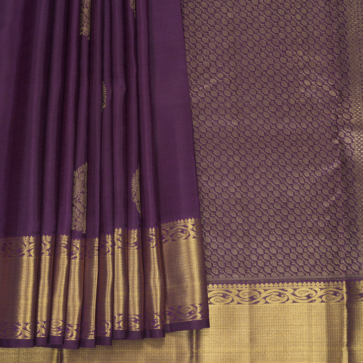 Hayagrivas Handloom Purple Kanjivaram Silk Saree KSBF528G1-3