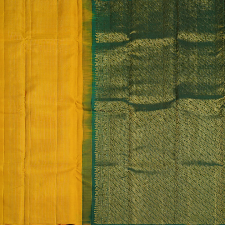 Hayagrivas Handloom Mustard Yellow Kanjivaram Silk Saree KSBF528G12-6