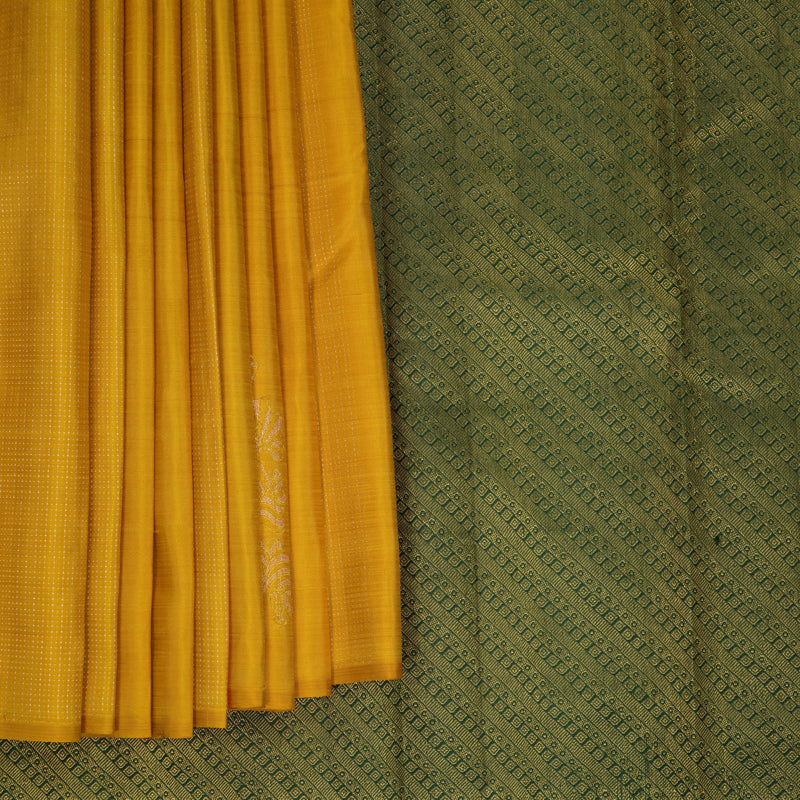 Hayagrivas Handloom Mustard Yellow Kanjivaram Silk Saree KSBF528G12-6