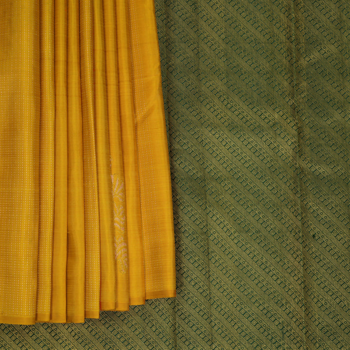 Hayagrivas Handloom Mustard Yellow Kanjivaram Silk Saree KSBF528G12-6