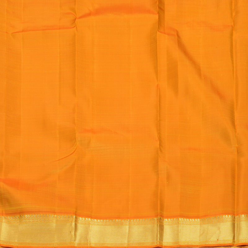 Hayagrivas Handloom Karpaga Pachai Kanjivaram Silk Saree with Mambazham Orange Border KSBF647G4-1