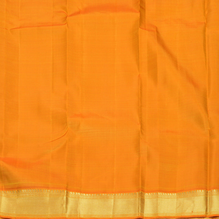 Hayagrivas Handloom Karpaga Pachai Kanjivaram Silk Saree with Mambazham Orange Border KSBF647G4-1