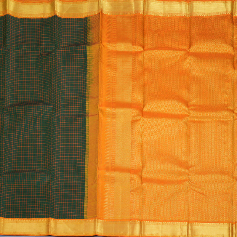 Hayagrivas Handloom Karpaga Pachai Kanjivaram Silk Saree with Mambazham Orange Border KSBF647G4-1