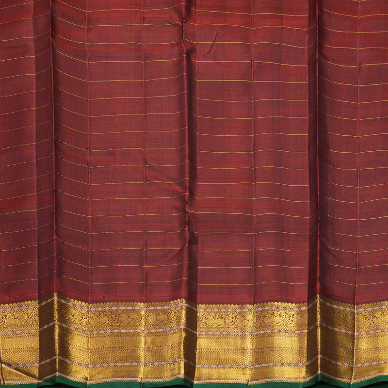 Hayagrivas Handloom Deep Jamun Kanjivaram Silk Saree with Rust Orange Border KSBF651G3-1
