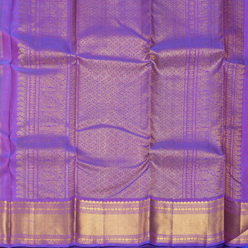 Hayagrivas Handloom Pista Green Kanjivaram Silk Saree with Purple Border KSBF662G7-1