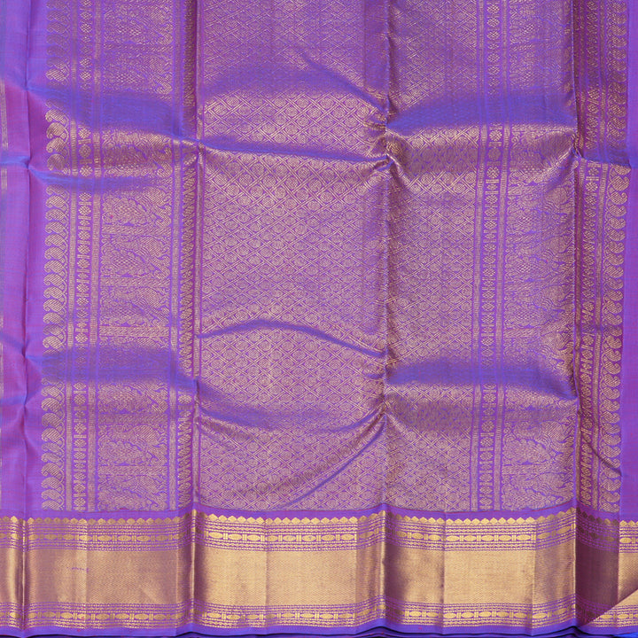 Hayagrivas Handloom Pista Green Kanjivaram Silk Saree with Purple Border KSBF662G7-1