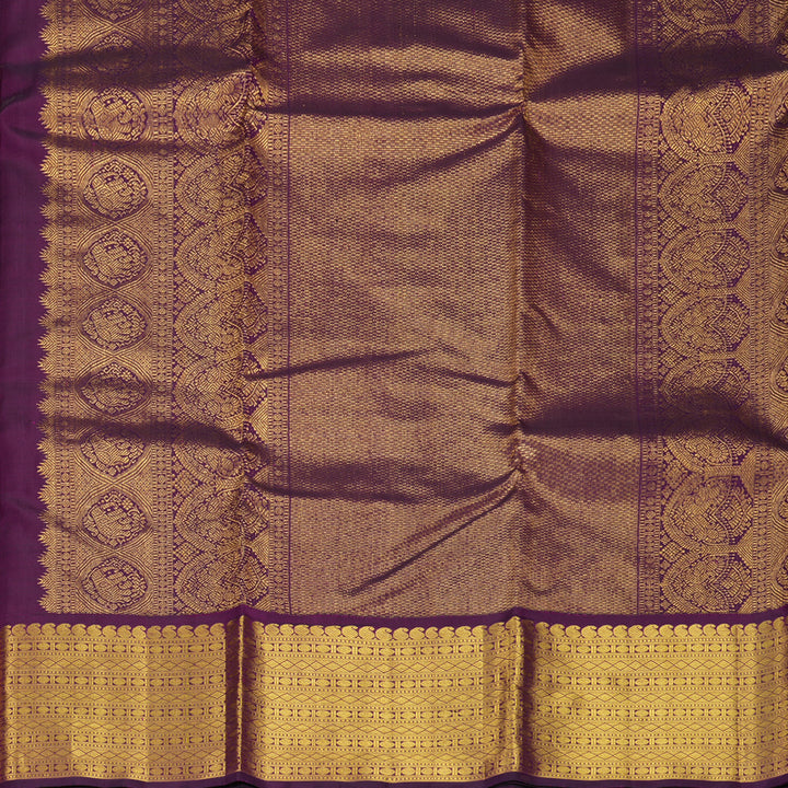 Hayagrivas Handloom Dry Mehandi Green Kanjivaram Silk Saree with Vadamalli Border KSBE662G8-14