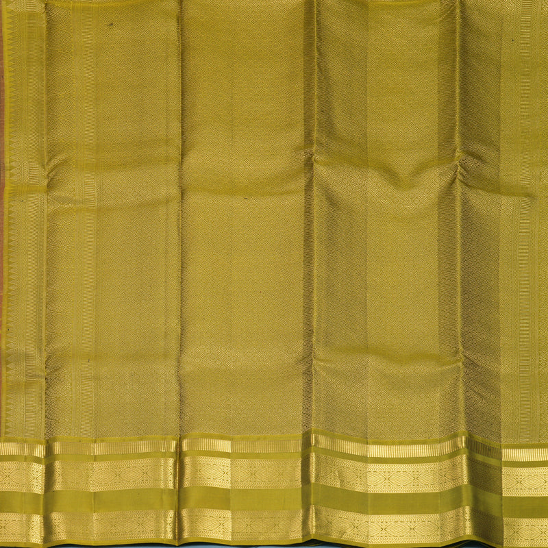 Hayagrivas Handloom Dark Maroon Kanjivaram Silk Saree with Olive Green Border KSBF709G1-13