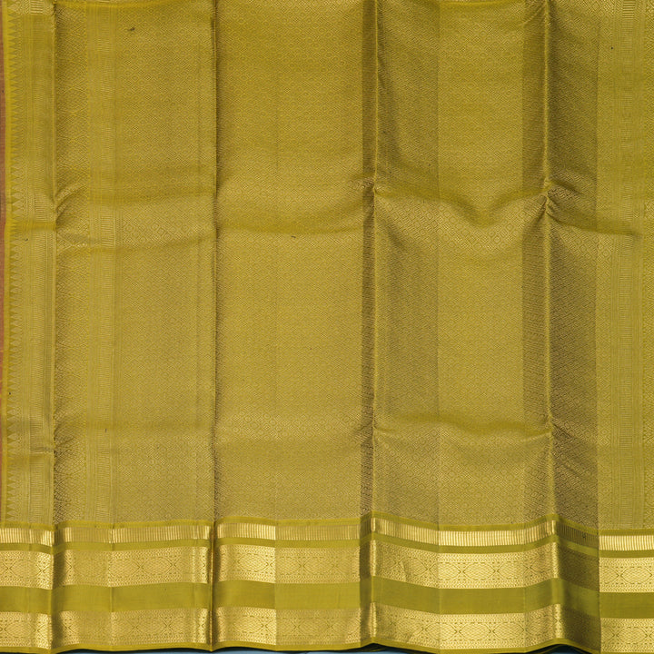 Hayagrivas Handloom Dark Maroon Kanjivaram Silk Saree with Olive Green Border KSBF709G1-13