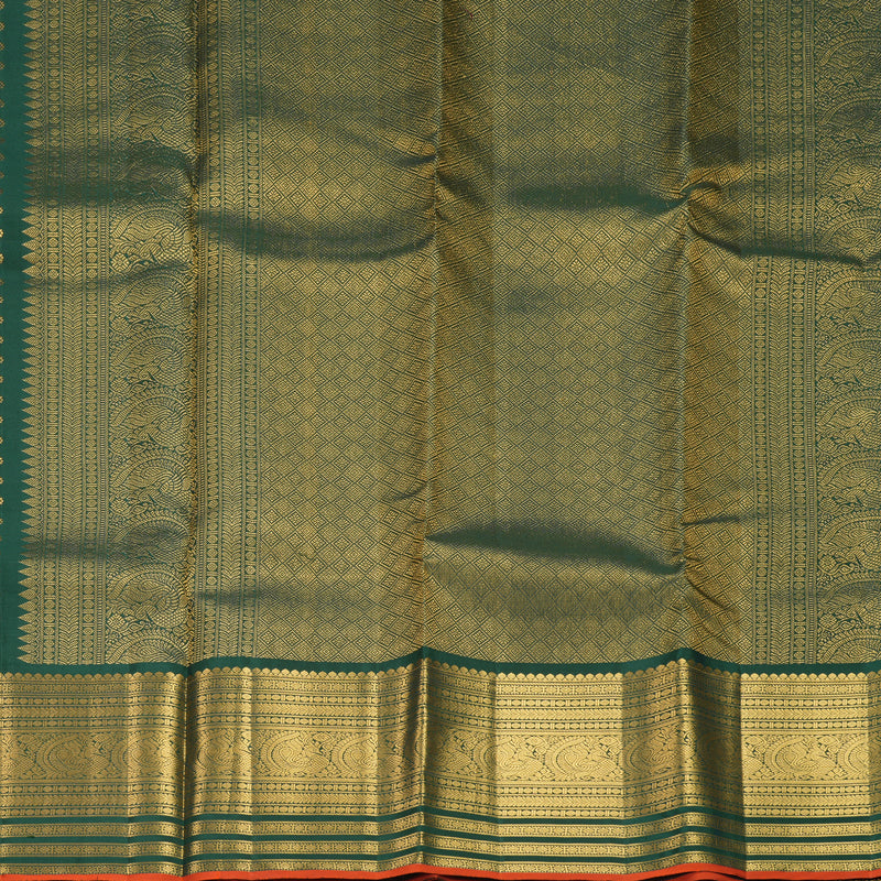 Hayagrivas Handloom Bottle Green Kanjivaram Silk Saree KSBF709G3-6
