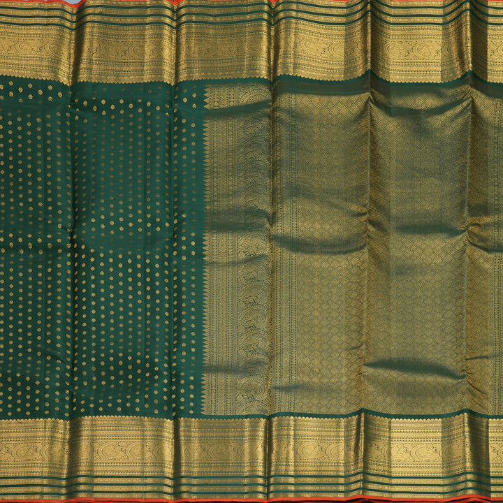 Hayagrivas Handloom Bottle Green Kanjivaram Silk Saree KSBF709G3-6