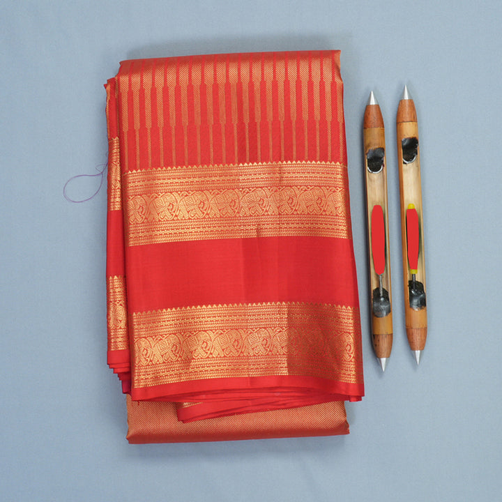 Hayagrivas Handloom Red Kanjivaram Silk Saree KSBF709G6-2