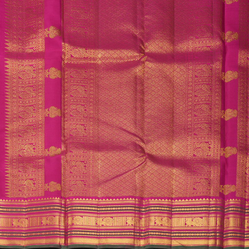 Hayagrivas Handloom Purple Kanjivaram Silk Saree with Pink Border KSBE710G4-1