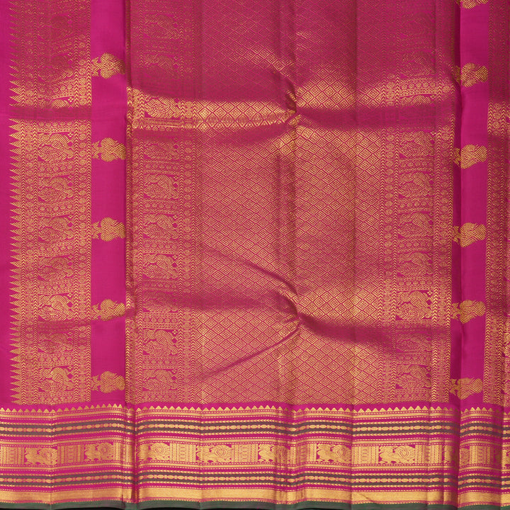 Hayagrivas Handloom Purple Kanjivaram Silk Saree with Pink Border KSBE710G4-1