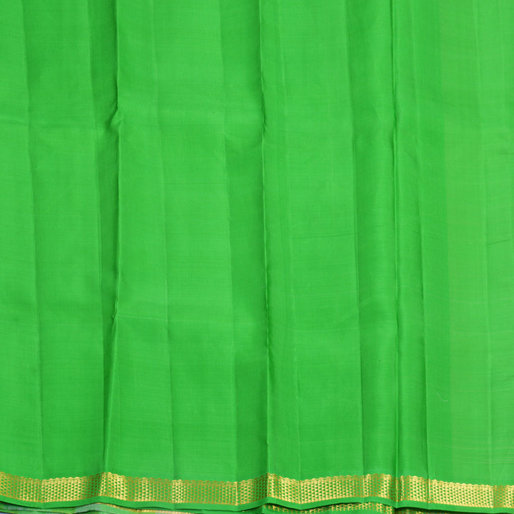 Hayagrivas Handloom Multicolour Checks Kanjivaram Silk Saree with Parrot Green Border KSBF716G7-1