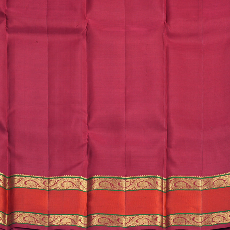 Hayagrivas Handloom Sunset Orange Kanjivaram Silk Saree with Red Border KSBF716G9-5