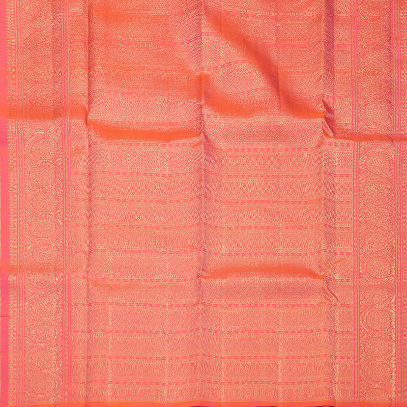 Hayagrivas Handloom Orangish-Pink Kanjivaram Silk Saree KSBF716G9-6