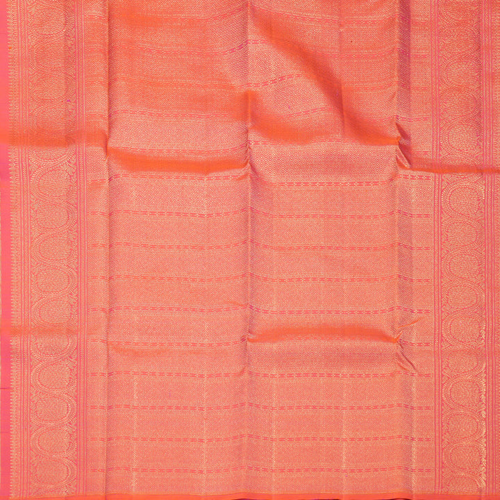 Hayagrivas Handloom Orangish-Pink Kanjivaram Silk Saree KSBF716G9-6