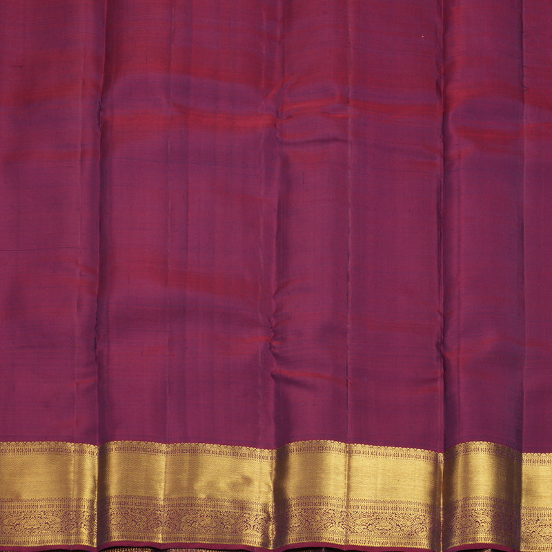 Hayagrivas Handloom Dark Blue Kanjivaram Silk Saree with Wine Maroon Border KBF770H9-2