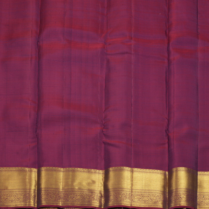 Hayagrivas Handloom Dark Blue Kanjivaram Silk Saree with Wine Maroon Border KBF770H9-2
