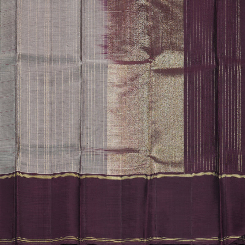 Hayagrivas Handloom Grey Kanjivaram Silk Saree with Ganga Jamuna Border KSBF854H4-1
