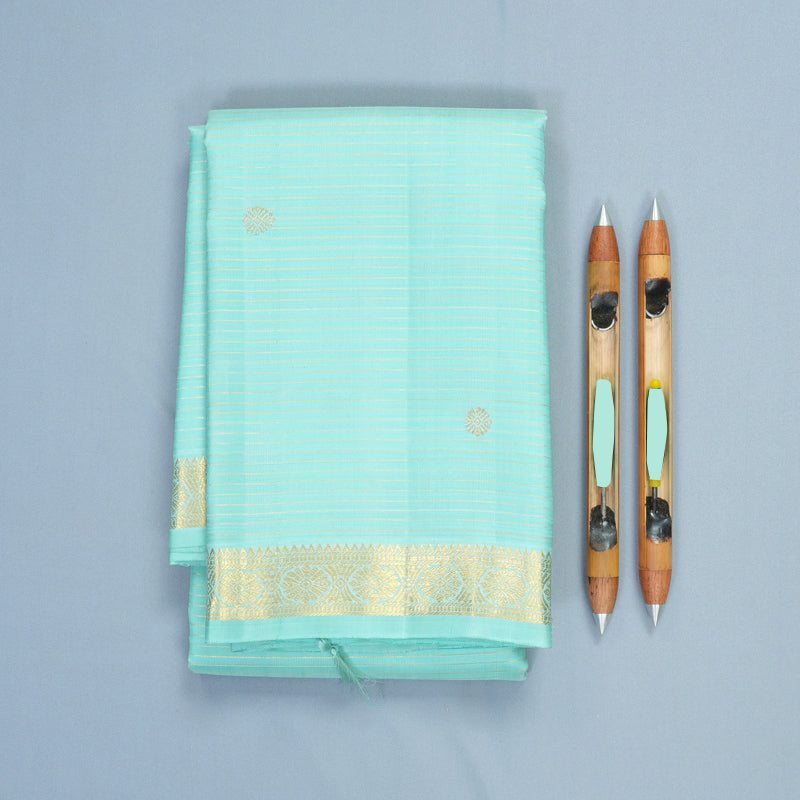 Hayagrivas Handloom Ice Blue Kanjivaram Silk Saree KSBF857H10-1