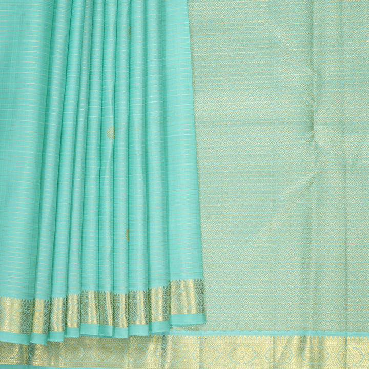 Hayagrivas Handloom Ice Blue Kanjivaram Silk Saree KSBF857H10-1