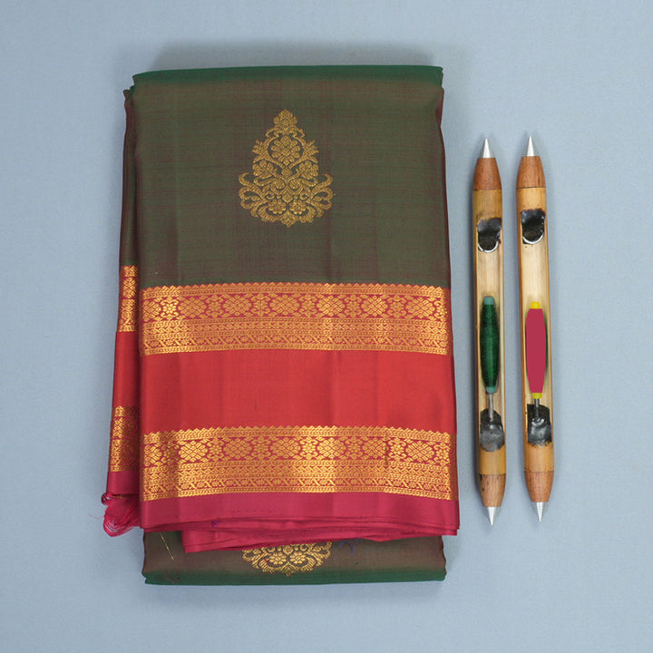 Hayagrivas Handloom Manthalir Kanjivaram Silk Saree with Maroon Border KSBF857H4-3
