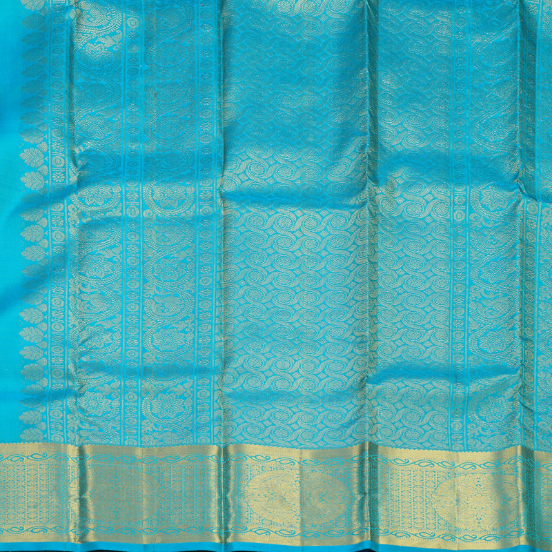 Hayagrivas Handloom Sky Blue Kanjivaram Silk Saree KSBF857H6-2
