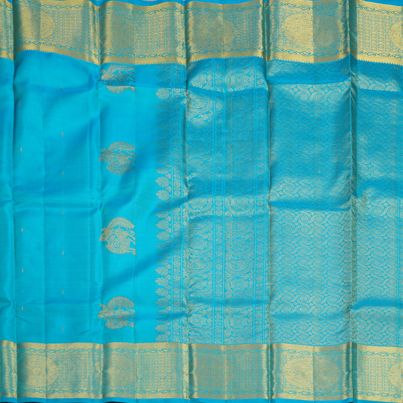 Hayagrivas Handloom Sky Blue Kanjivaram Silk Saree KSBF857H6-2