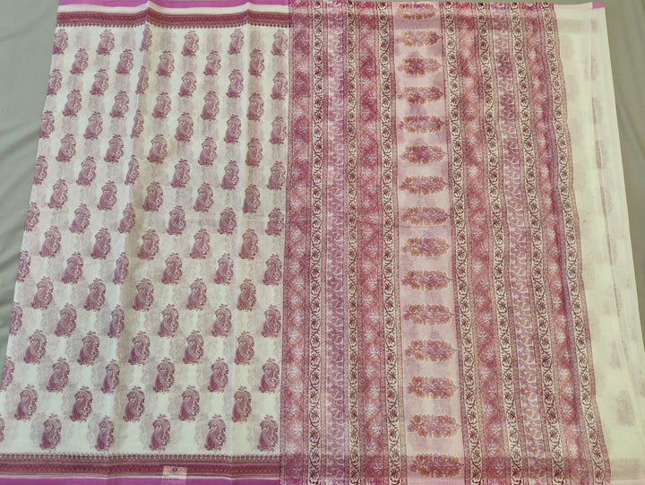 Hayagrivas White Kota Cotton Saree KBF323E2-15