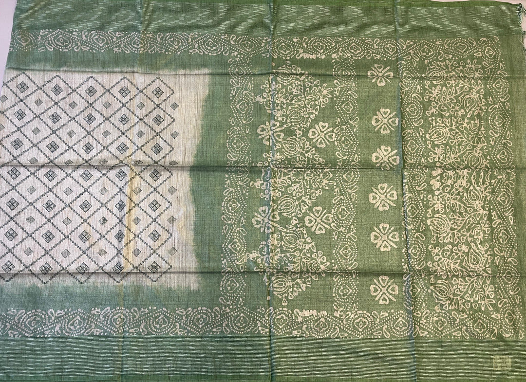 Hayagrivas Beige Semi Tussar Saree SSCBF68E7-11