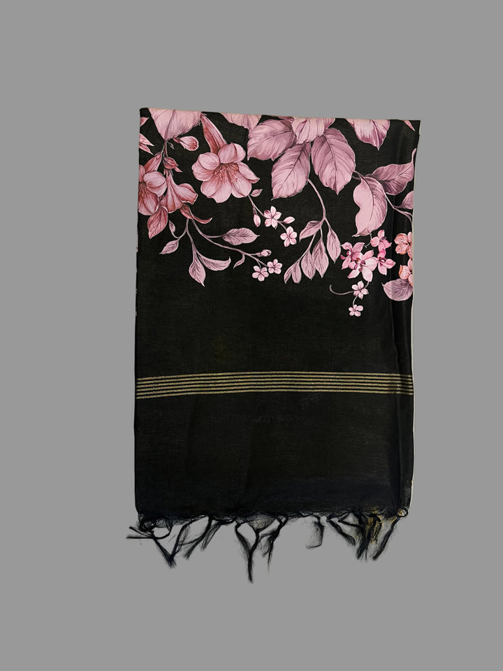 Hayagrivas Black Semi Linen Sarees SSCBF68E5-1